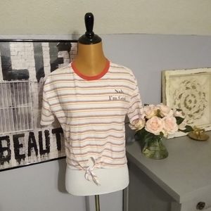 Tie front ringer tee